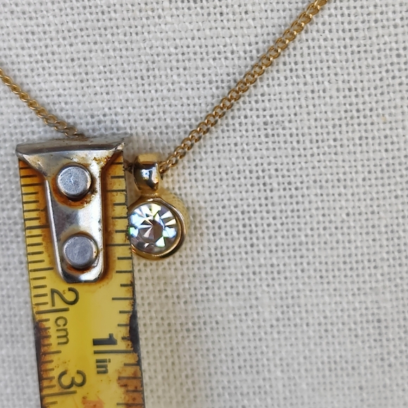 Vintage Christian Dior solitaire Swarovski crystal pendant necklace - Picture 8 of 14